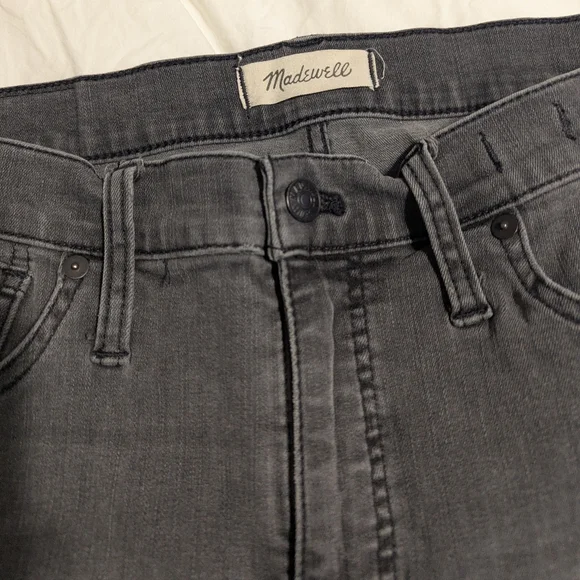Madewell Women's Mid Rise Distressed Skinny Jeans Gray Black Denim Size 30 - Picture 6 of 9